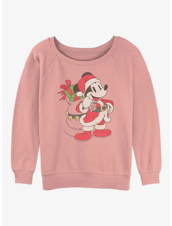 Best deal 👏 Disney Mickey Mouse Santa Mickey 👧 Girls Slouchy Sweatshirt 🔥
