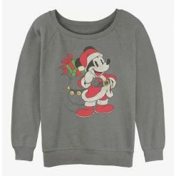Best reviews of ⭐ Disney Mickey Mouse Santa Mickey 👧 Girls Slouchy Sweatshirt 🛒