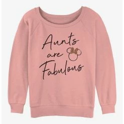 Flash Sale ⌛ Disney Minnie Mouse Fabulous Aunt 👧 Girls Slouchy Sweatshirt 🌟