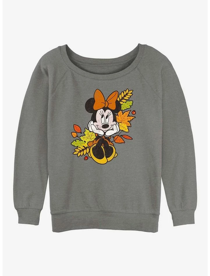 Top 10 🌟 Disney Minnie Mouse Fall Leaves 👧 Girls Slouchy Sweatshirt 🥰