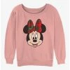 Best deal 💯 Disney Minnie Mouse Holiday Bow 👧 Girls Slouchy Sweatshirt 😍