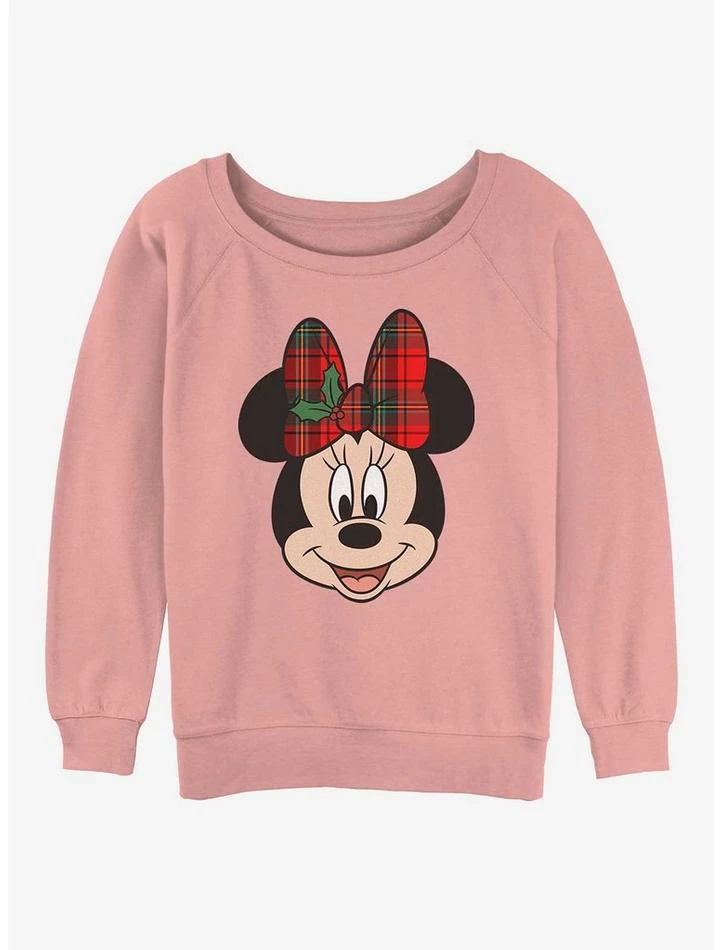 Best deal 💯 Disney Minnie Mouse Holiday Bow 👧 Girls Slouchy Sweatshirt 😍
