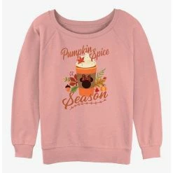 Best Sale 🥰 Disney Minnie Mouse Pumpkin Spice Season 👧 Girls Slouchy Sweatshirt 🔥