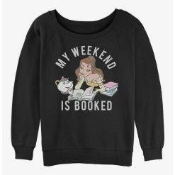 Coupon 🛒 Disney Beauty and the Beast Booked Weekend 👧 Girls Slouchy Sweatshirt 😍