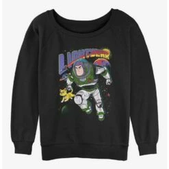 Promo 👍 Disney Pixar Lightyear Buzz and Sox 👧 Girls Slouchy Sweatshirt 🥰