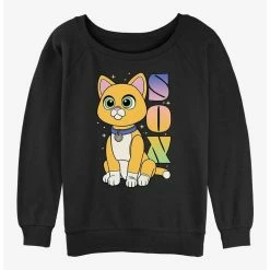 Deals 😍 Disney Pixar Lightyear Sox Robot Cat 👧 Girls Slouchy Sweatshirt ✨