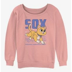 Coupon 💯 Disney Pixar Lightyear Sox Companion Cat 👧 Girls Slouchy Sweatshirt ✨