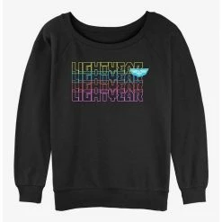 Coupon 💯 Disney Pixar Lightyear Stacked Logo 👧 Girls Slouchy Sweatshirt 👍