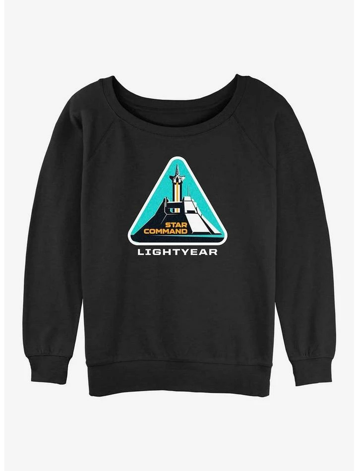Outlet 😉 Disney Pixar Lightyear Star Command Badge 👧 Girls Slouchy Sweatshirt 🔔