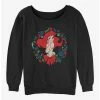Discount 🧨 Disney The Little Mermaid Festive Ariel Wreath 👧 Girls Slouchy Sweatshirt 😀