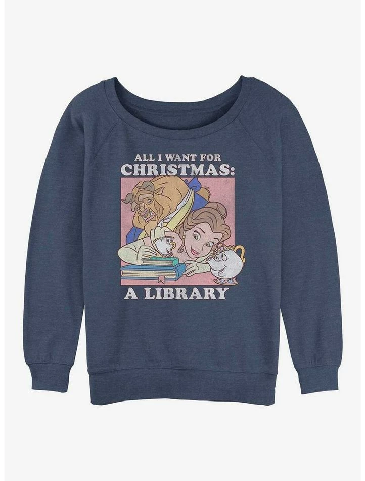 Best reviews of 💯 Disney Princesses Belle 🔔 Christmas 👧 Girls Slouchy Sweatshirt 💯