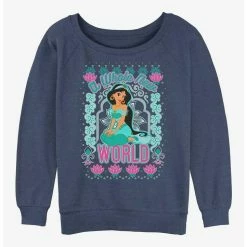 Brand new 🔥 Disney Princesses Jasmine World 👧 Girls Slouchy Sweatshirt 🧨
