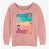 Deals 🎉 Disney Princesses Princess Adjectives 👧 Girls Slouchy Sweatshirt 🧨