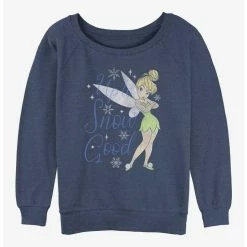 Budget 🎁 Disney Tinker Bell Snow Good 👧 Girls Slouchy Sweatshirt 🔥