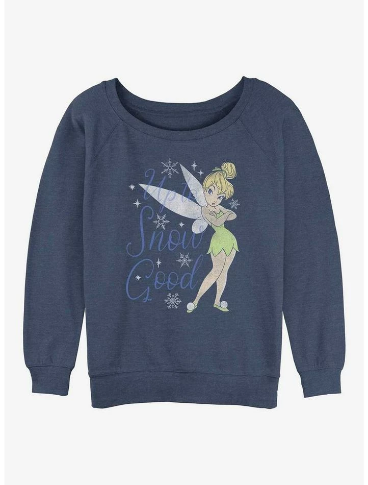 Budget 🎁 Disney Tinker Bell Snow Good 👧 Girls Slouchy Sweatshirt 🔥