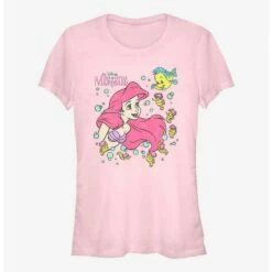 Coupon ⌛ Disney The Little Mermaid Ariel and Friends 👧 Girls T-Shirt ⌛
