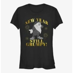Budget 🌟 Disney Snow White and the Seven Dwarfs New Year Still Grumpy 👧 Girls T-Shirt 🎉