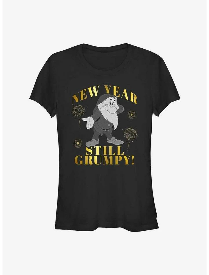 Budget ๐ Disney Snow White and the Seven Dwarfs New Year Still Grumpy ๐ง Girls T-Shirt ๐