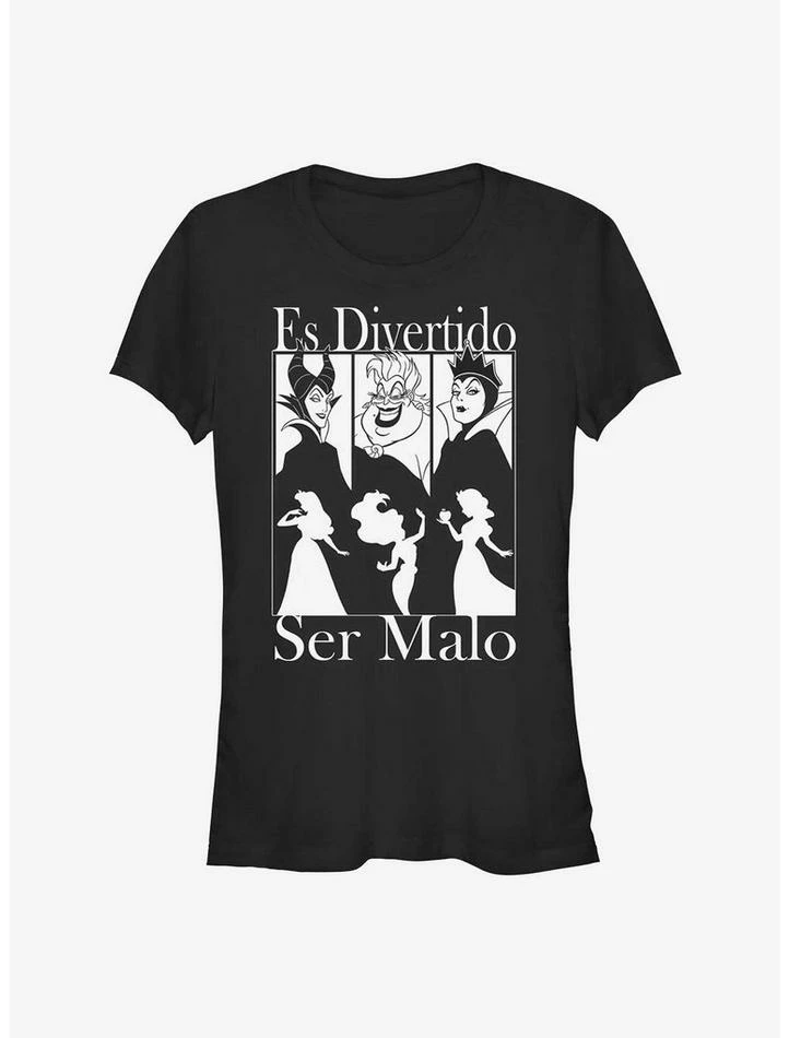 Top 10 👍 Disney Villains Spanish Good To Be Bad 👧 Girls T-Shirt 😉