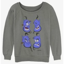 Hot Sale 😍 Disney Aladdin Genie Faces 👧 Girls Slouchy Sweatshirt 💯