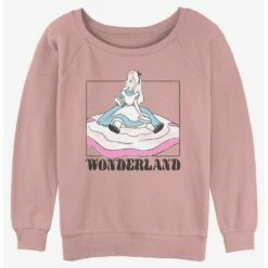 Top 10 👍 Disney Alice in Wonderland Soft Pop Wonderland 👧 Girls Slouchy Sweatshirt 👏