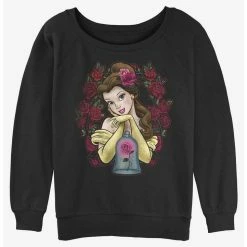 Discount 🔔 Disney Beauty and the Beast Rose Belle 👧 Girls Slouchy Sweatshirt ❤️