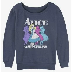 Coupon ⭐ Disney Alice in Wonderland Trippy Alice 👧 Girls Slouchy Sweatshirt 🌟