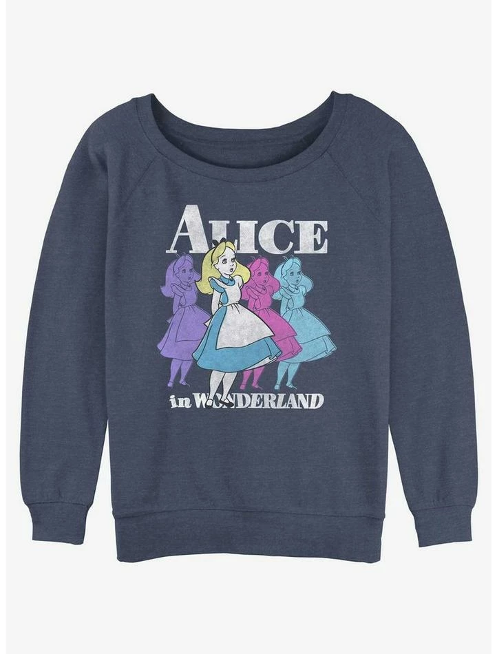 Coupon ⭐ Disney Alice in Wonderland Trippy Alice 👧 Girls Slouchy Sweatshirt 🌟