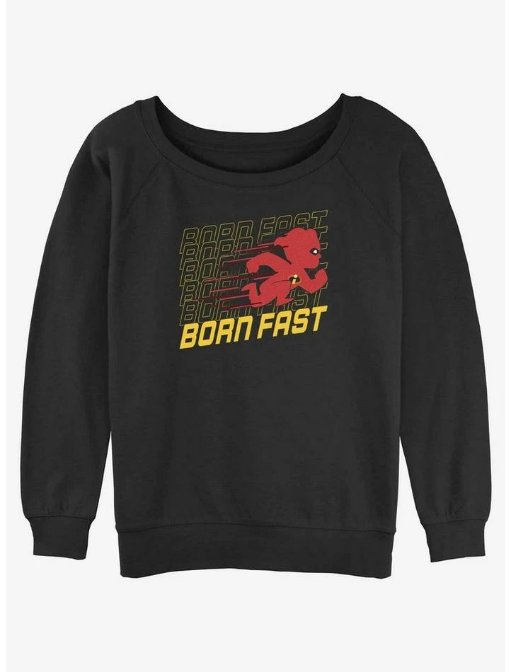 Deals ๐ฅฐ Disney Pixar The Incredibles Dash Born Fast ๐ง Girls Slouchy Sweatshirt ๐
