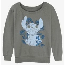 Best reviews of 👏 Disney Lilo & Stitch Floral Sketch 👧 Girls Slouchy Sweatshirt ✔️