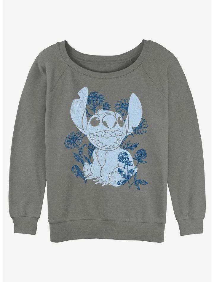 Best reviews of 👏 Disney Lilo & Stitch Floral Sketch 👧 Girls Slouchy Sweatshirt ✔️