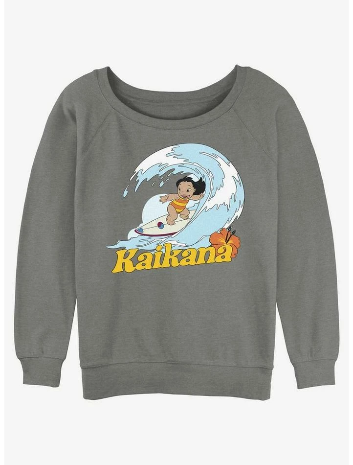 Best Sale 👏 Disney Lilo & Stitch Hawaiian Sister Lilo 👧 Girls Slouchy Sweatshirt 🎉