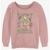 Cheapest 🤩 Disney Tinker Bell Floral Frame 👧 Girls Slouchy Sweatshirt 👍