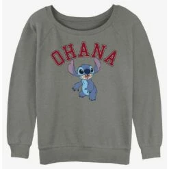 Coupon 🔔 Disney Lilo & Stitch Ohana Collegiate 👧 Girls Slouchy Sweatshirt 👏