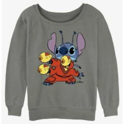 Outlet 🔔 Disney Lilo & Stitch Alien Pew Pew 👧 Girls Slouchy Sweatshirt 😀