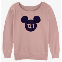 Budget 👍 Disney Mickey Mouse Half Marathon 13.1 Ears 👧 Girls Slouchy Sweatshirt ⭐