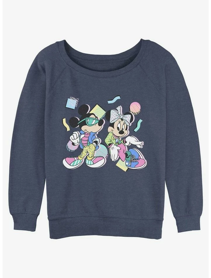 Budget 😉 Disney Mickey Mouse 80's Couple 👧 Girls Slouchy Sweatshirt 😍