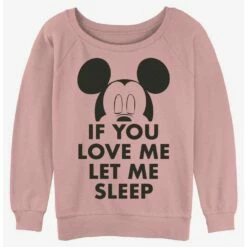 Brand new 😀 Disney Mickey Mouse Let Me Sleep 👧 Girls Slouchy Sweatshirt 🌟