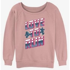 Flash Sale 😉 Disney Mickey Mouse Love To Run 👧 Girls Slouchy Sweatshirt 🔥