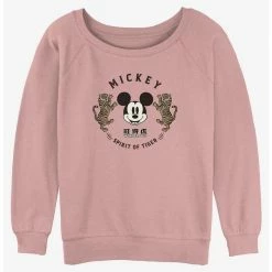 Coupon 😉 Disney Mickey Mouse Spirit of Tiger 👧 Girls Slouchy Sweatshirt ❤️