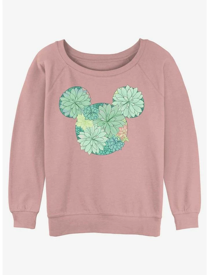 Brand new 👍 Disney Mickey Mouse Succulents 👧 Girls Slouchy Sweatshirt 😀