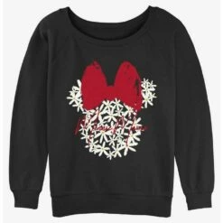 Outlet 🛒 Disney Minnie Mouse Floral Minnie 👧 Girls Slouchy Sweatshirt 😍