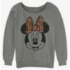 Buy 😍 Disney Minnie Mouse Leopard Bow 👧 Girls Slouchy Sweatshirt 💯