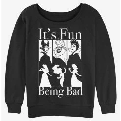 Hot Sale 🔥 Disney Villains It's Fun Being Bad 👧 Girls Slouchy Sweatshirt ⭐