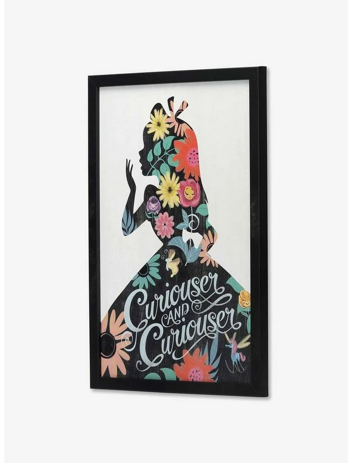 Top 10 😍 Disney Alice in Wonderland Curiouser and Curiouser Floral Framed Wood Wall Decor 🔔 - Image 2