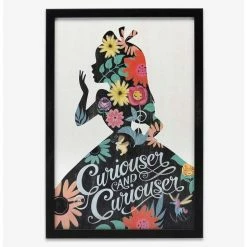 Top 10 ๐ Disney Alice in Wonderland Curiouser and Curiouser Floral Framed Wood Wall Decor ๐