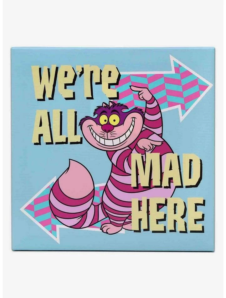 Cheapest โ Disney Alice in Wonderland We're All Mad Here Canvas Wall Decor ๐งจ