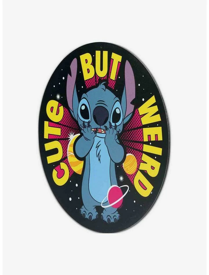 Buy π Disney Lilo & Stitch Cute But Weird Round Metal Sign π€© - Image 2