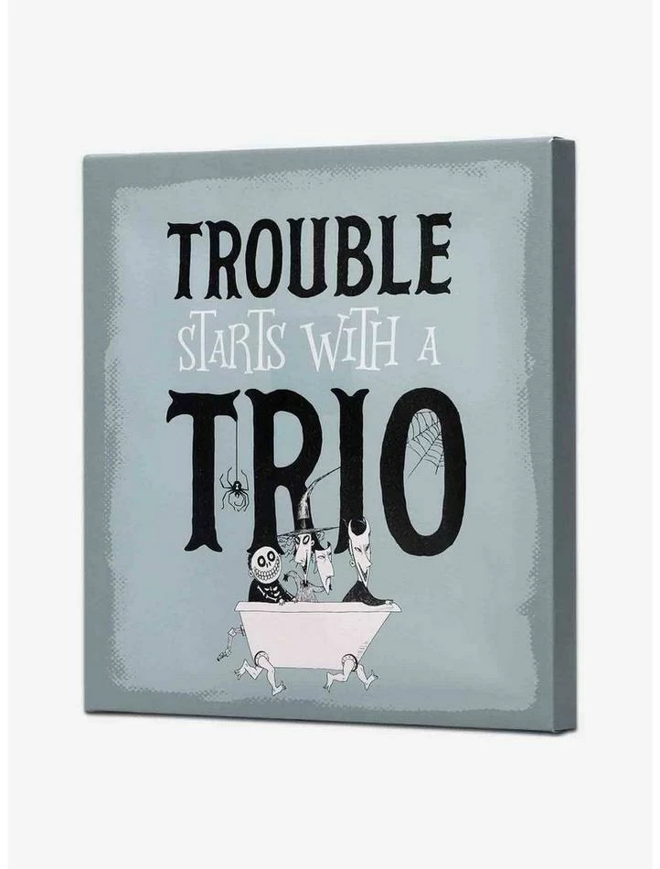 Outlet ๐คฉ Disney The Nightmare Before ๐ Christmas Trouble Starts with a Trio Canvas Wall Decor ๐ฅ - Image 2