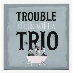 Outlet 🤩 Disney The Nightmare Before 🎄 Christmas Trouble Starts with a Trio Canvas Wall Decor 🔥